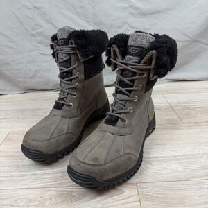UGG Adirondack II Winter Boots Gray 1014387 Waterproof Sz 11 Wool Fur Lined